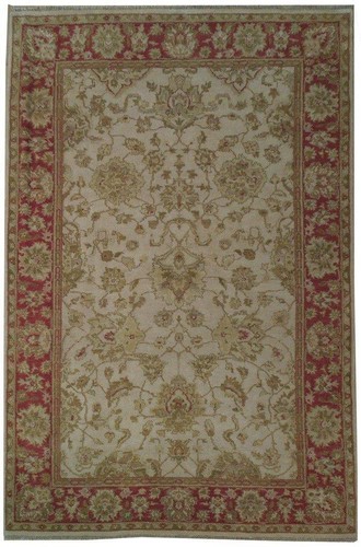 6x9 beige red flowers - 6x9,