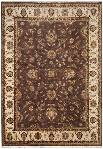 Brown handmade agra - 9, rug